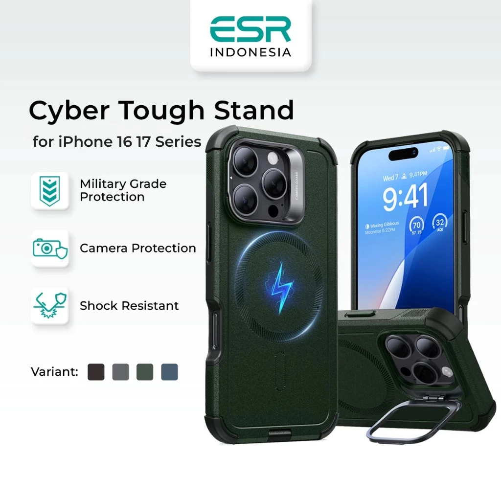 ESR Cyber Tough Case iPhone 17 Paling Aman